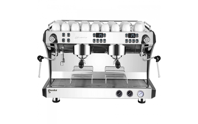 意式半自動咖啡機商用雙頭專業高壓蒸汽電控版